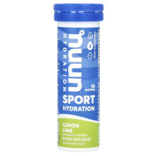 Nuun, Sport Hydratacja, Effervescent Elektrolit Drink, Lemon Lime, 10 Tablet