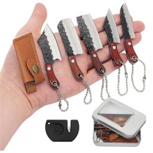 Juego de Cuchillos con Afilador - Llavero con Navaja de Bolsillo, Pequeño Cuchillo para Abrir Paquetes y Cartas - Juego de 5