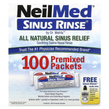 NeilMed, Sinus Rinse, Alleen natuurlijke sinusverlichting, 100 voorbereide pakketten
