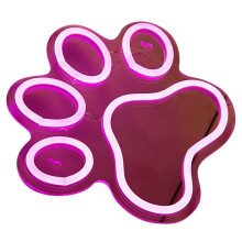 -Buy LED Neon Paw USB Powered Neon Signs Night Light 3D Wall Art & Game Room Bedroom Living Room Decor Lamp Signs