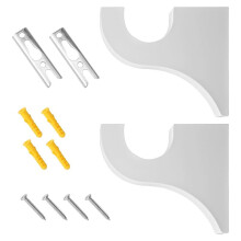 2 Pack White Wooden Curtain Rod Brackets, Multipurpose Curtain Rod Holders for Hanging Drapes