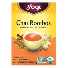 Yogi Tea, Chai Rooibos, Koffievrij, 16 Theezakjes, 1,27 oz (36 g)