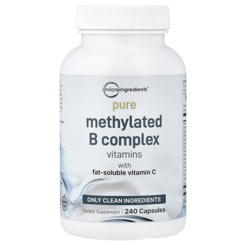 Micro Ingrediente, Vitaminele B Complex Purificate cu Vitamina C, 240 Capsule