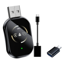 3 In1 Wireless Carplay Adapter Android Auto Carplay +WiFi USB Dongle Wired Carplay to Wireless Airplay