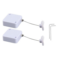 Retractable Remote Control Holder Tether Lock, 2 Pcs 6.5ft Heavy-Duty Security Lanyard with Adjustable Cable for Remotes
