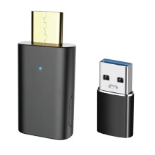 For PC TV Audio LC3 Bluetooth5.4 Audio Transmitter AptX-LL/HD Type-C Wireless Stereo Music Adapter with USB Adapter