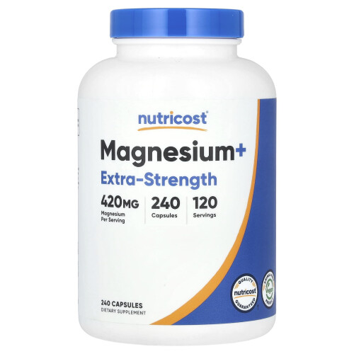 Nutricost, Μαγνήσιο+, Extra-Strength, 240 Capsules (210 mg per Capsule)