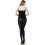 Dameslegging van imitatieleer met hoge taille 5