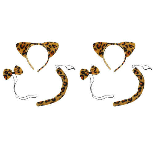 6Sets Leopard Oren Haarband Met Set Cosplay En Feest 1