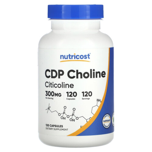 Nutricost, CDP Choline, Citicoline, 300 mg, 120 Comprimidos