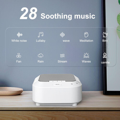 White Noise Machine with Night Light and Timer 28 Sounds 2
