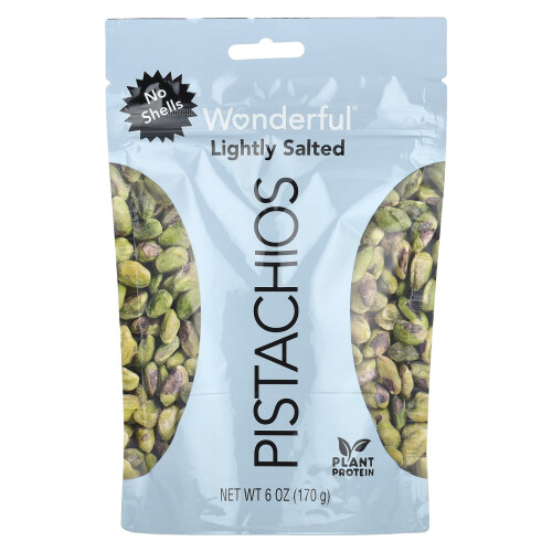 Wonderful Pistachios, Λίγο Αλατισμένο, Χωρίς Πελούδια, 6 oz (170 g)