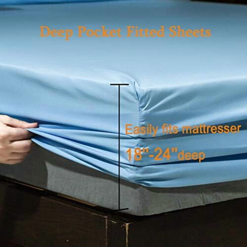Microfiber Bed Sheet Set Queen 6-Piece Deep Pocket 2
