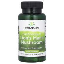 Swanson, Full Spektrum Lönnträdsvamp, 500 mg, 60 Kapslar