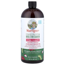 MaryRuth's, Flytande Morgon Multivitamin + Hår Tillväxt, Drakfrukt Melon, 30 fl oz (887 ml)