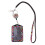 Porte-badge en cuir noir orné de strass 3