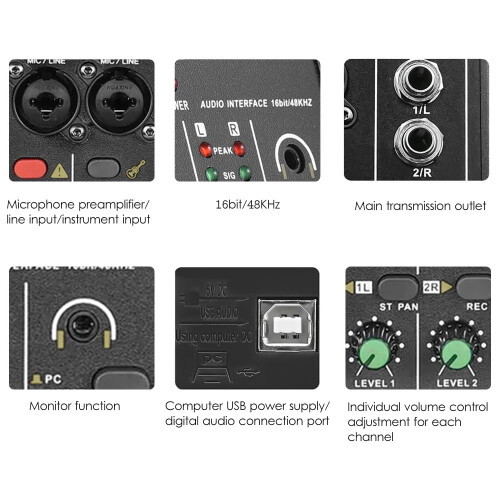 OWSOO USB Audio Interface 2-in-2-out 16-bit 48kHz 1