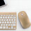Conjunto de teclado e mouse sem fio, dourado, ABS, 78 teclas 3