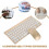 Conjunto de teclado e mouse sem fio, dourado, ABS, 78 teclas 5