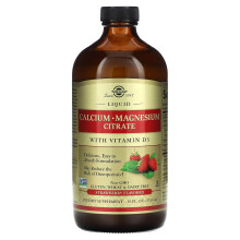 Solgar, Citrato di Calcio Magnesio con Vitamina D3, Strawberry, 16 fl oz (473 ml)