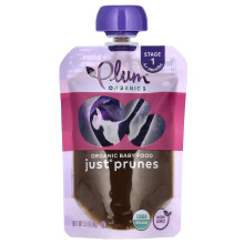 Plum Organics, Cibo per Bambini Organico, 4 Mesi+, Solo Prugne, 3.5 oz (99 g)