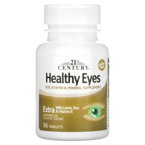 21st Century, Olhos Saudáveis, Extra com Luteína, Zinco e Vitamina B, 36 Comprimidos