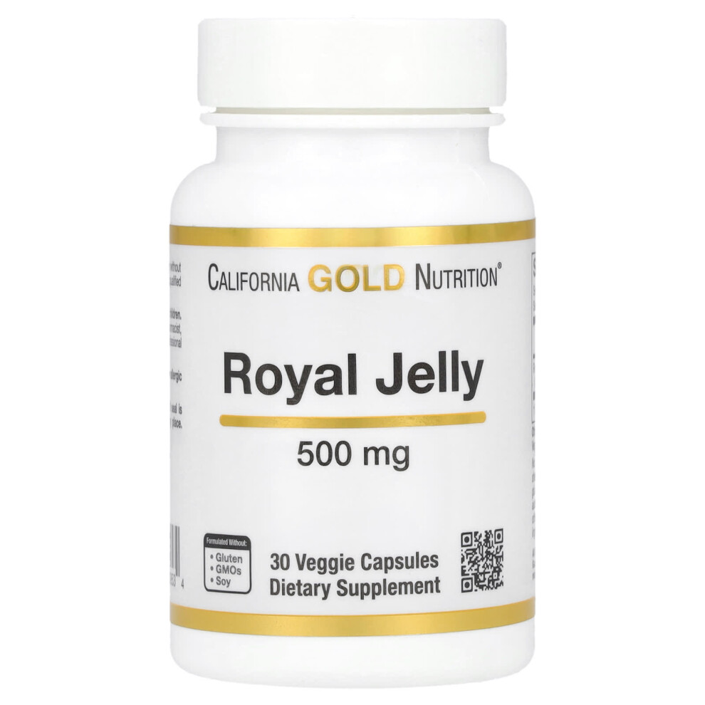 Photos - Vitamins & Minerals California Gold Nutrition , Royal Jelly, 500 mg, 30 Veggie Caps 