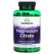 Swanson, Magnézium Citrát, 240 Tabletta