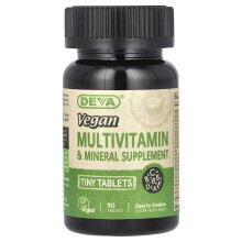Deva, Vegansk multivitamin- och mineralsupplement, 90 tabletter
