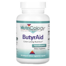 Nutricology, ButyrAid, 100 Zawieszane Wypuszczenie Wegetariańskie Kapsułki