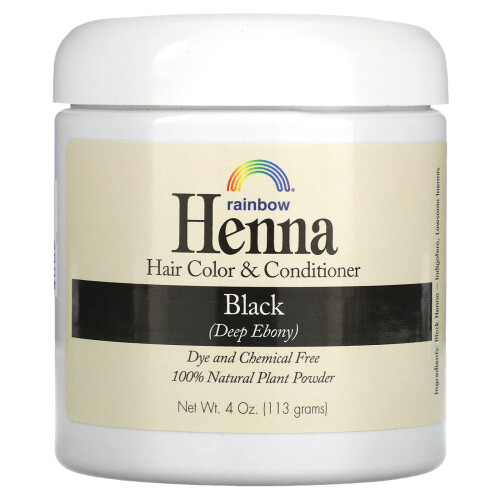Henna, Farve & Konditioner for Hår, Sort, 4 oz (113 g)
