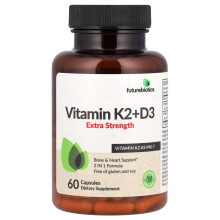 Futurebiotics, Witamina K2 + D3, 60 Capsules