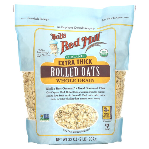 Bob's Red Mill, Organické extra silné rolné otruby, celozrnné, 32 oz (907 g)