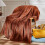 Flannel Fleece Throw Blanket King Size Coffee 2