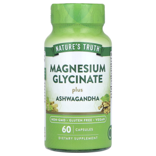Nature's Truth, Μαγνήσιο Γλυκινάτη Plus Ashwagandha, 60 Φύλλα
