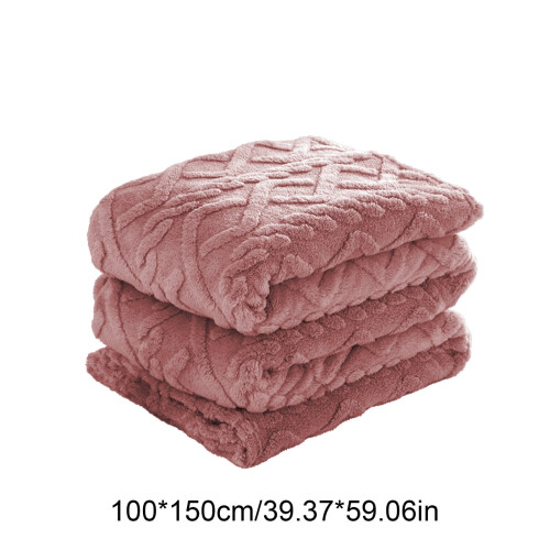 Polyester Blanket 150x100cm Soft Warm Throw Pink 1 Piece 2