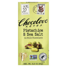 Chocolove, Pistachenoten & Zeezout in Melkchocolade, 33% Kakaohouders, 3,2 oz (90 g)