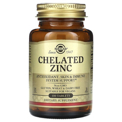 Solgar Solgar, Chelateerde Zink, 100 Tablets