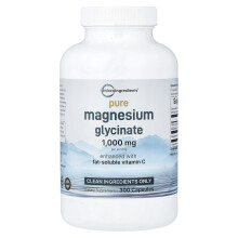 Micro Ingredients, Magnesio glicinato puro con vitamina C, 300 Capsule