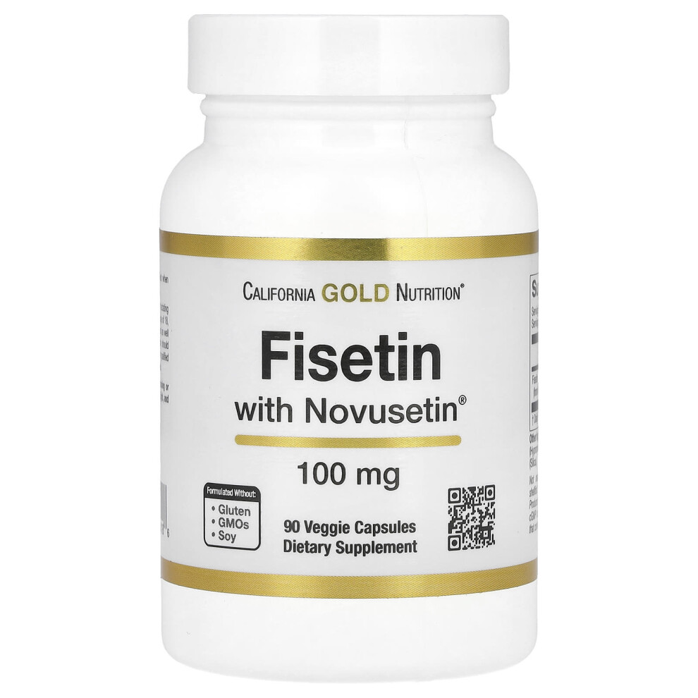 California Gold Nutrition Gold California Nutrition, Fisetin With Novusetin, 100 Mg, 90 Veggie Capsules