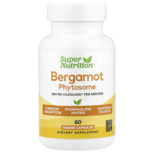 Super Nutrition, Bergamot Phytosome Citrus Bergamot Extract, 500 mg, 60 Kasvissyöjä Kapseli