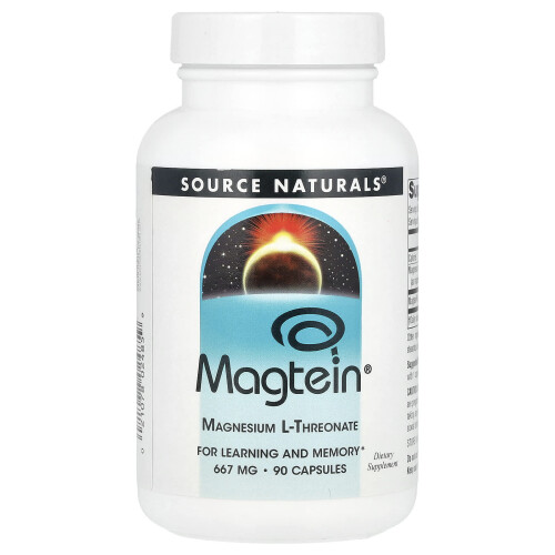 Source Naturals, MagteinÆ, Μαγνήσιο L-Θρεονίνη, 90 Φιάλιες
