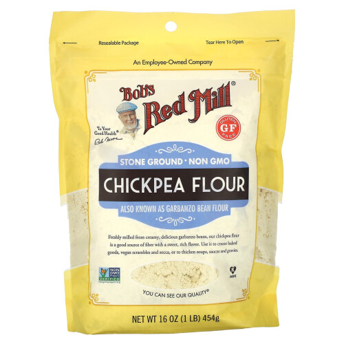 Bob's Red Mill, Farinha de Grão de Bico, Sem Glúten, 1 lb (454 g)
