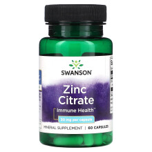 Swanson, Citrát zinku, 30 mg, 60 kapslí