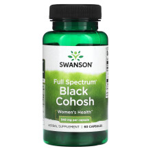 Swanson, Fullspektrum Svart Cohosh, 540 mg, 60 Kapslar