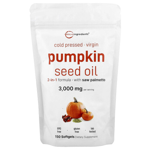 Micro Ingredients, Kürbiskernöl, 150 Softgels