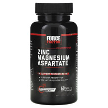 Force Factor, Grundläggande, Zink Magnesium Aspartat, 60 Tabletter