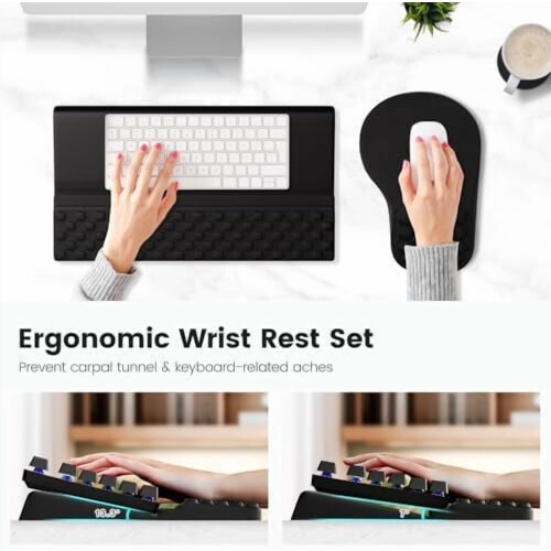Ergonomisk musematte, håndleddsstøtte til tastatur og underlagsbrettsett 2
