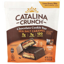 Catalina Crunch, Chocolade Cookie Bar, Zeezout Caramel, 4 Bars, 1,19 oz (34 g) Elk