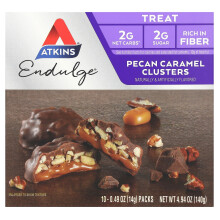 Atkins, Endulge, Pecan Caramel Clusters, 10 Packs, 0,49 oz (14 g) Elke